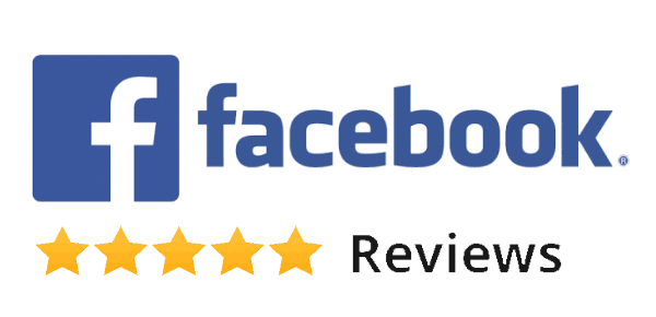 Facebook reviews logo with four gold stars.