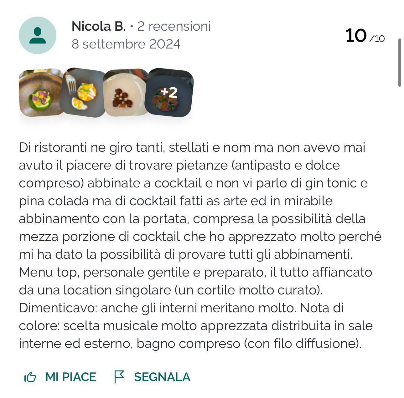 recensione clienti ristorante Altro Grottaferrata