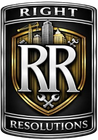 A company logo for Right Resolutions featuring a silver 