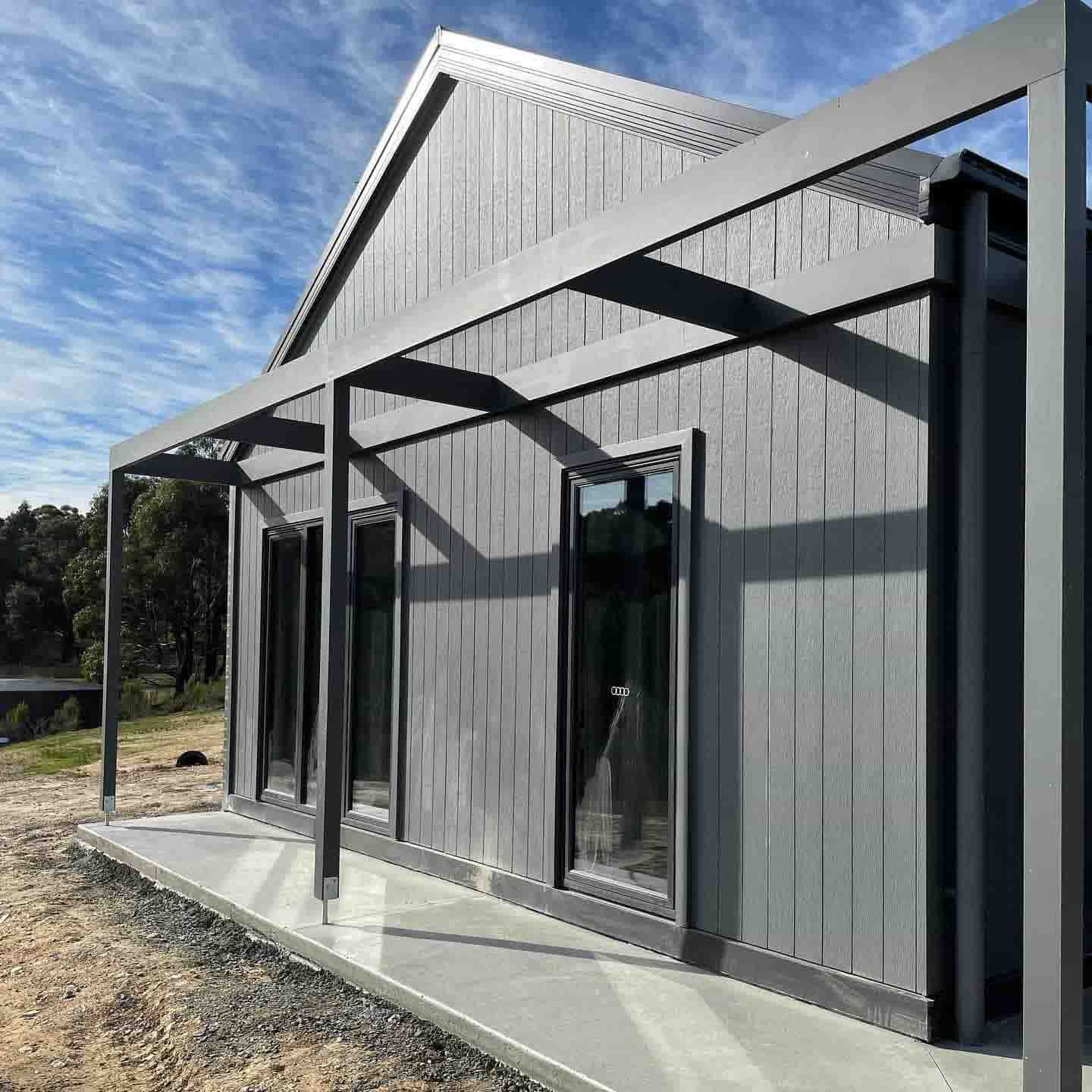 Gray House with a Pergola — Evoke Building Group In Maryborough, VIC
