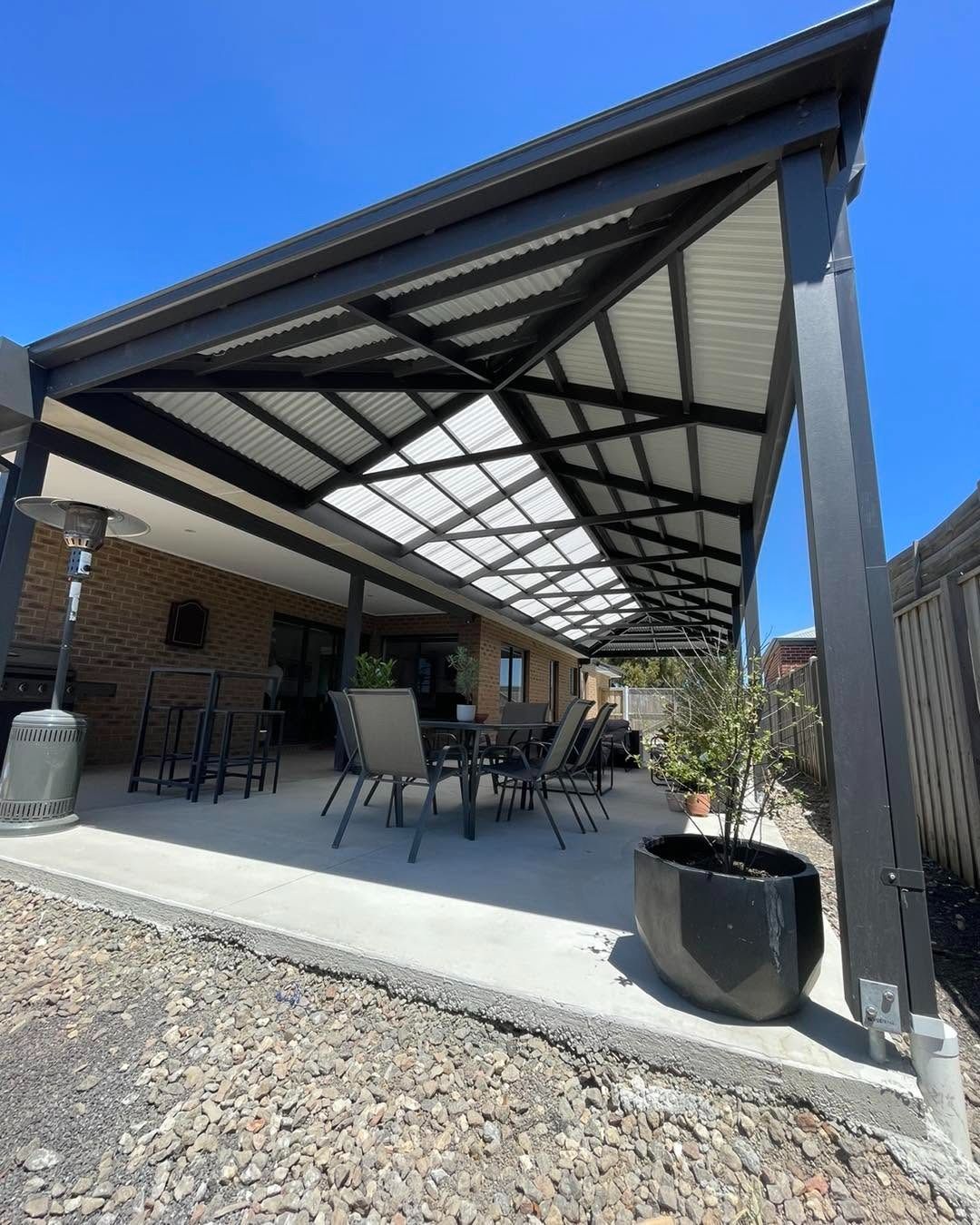 Black Metal Pergola in Ballarat