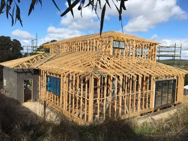 A House is Being Built in a Wooden Frame — Evoke Building Group In Ballarat, VIC