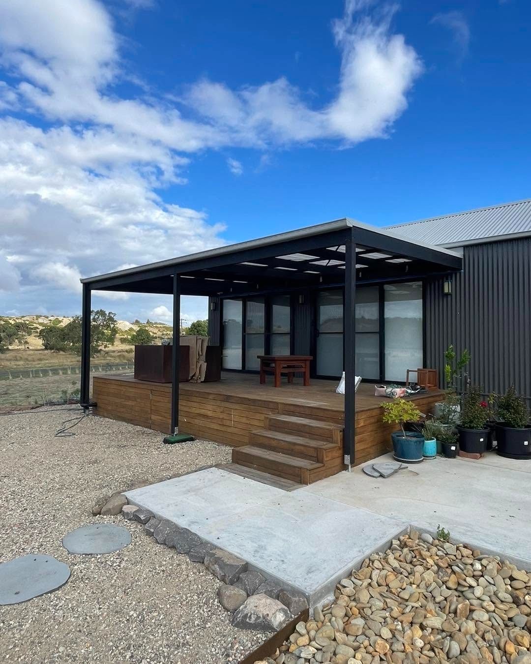 Modern Black Pergola in Ballarat