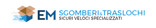 Logo per EM Sgomberi & Traslochi: un riquadro stilizzato con la scritta 