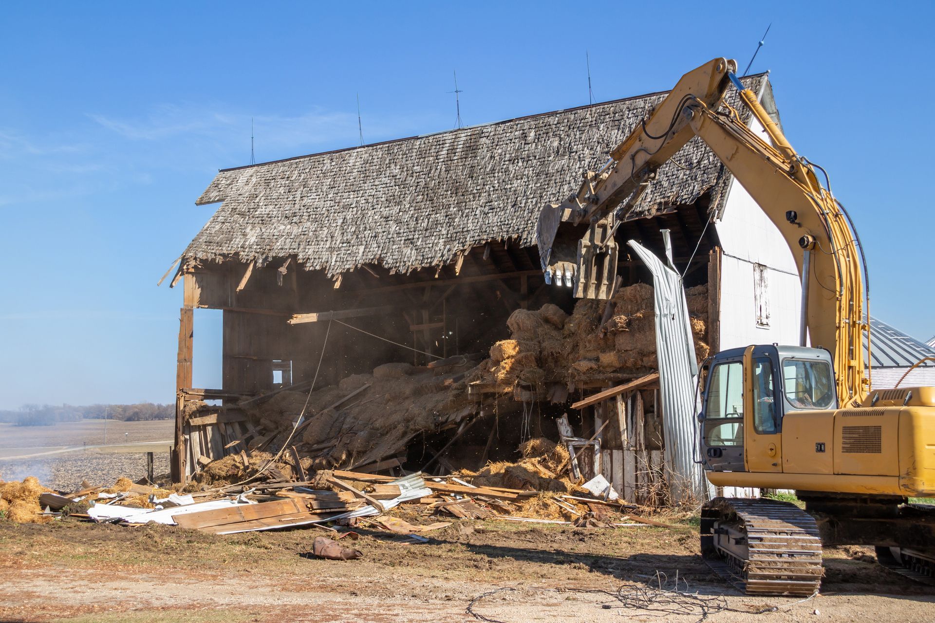 Partially Demolished Building in Office Area — Monroe Township, NJ — Slammin Canz, Inc.