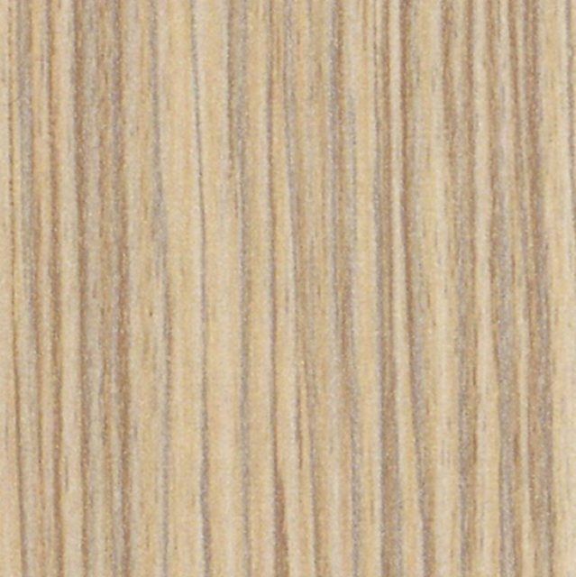 Striking linear wood grain texture of Sand Zebrano lightweight ply wood for distinctive luxury camper cabinets.