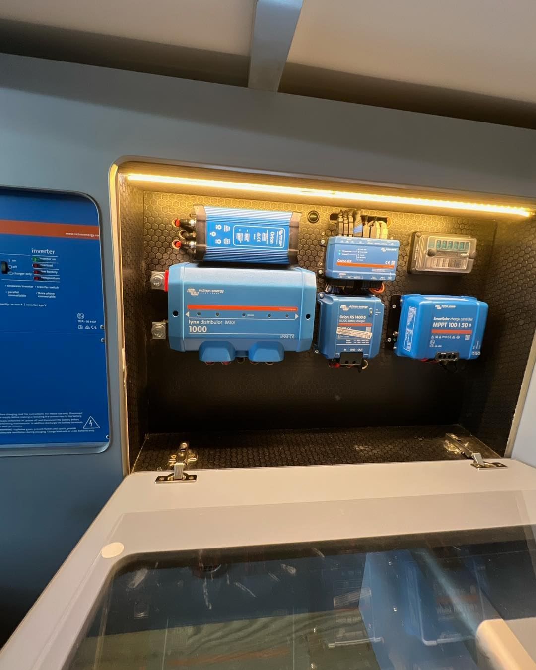 Victron Energy premium off-grid electrical system installed in a custom campervan conversion by AMT Group Scotland