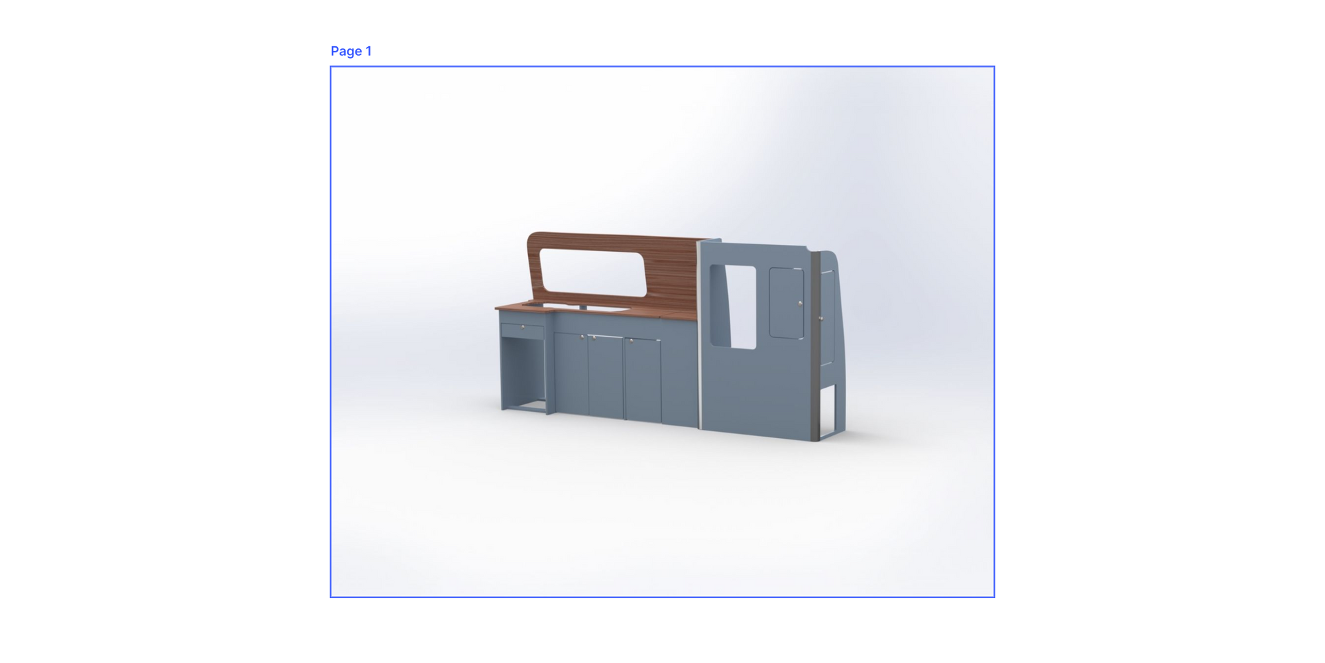 Bespoke VW Transporter campervan flat pack furniture kit in black manufactured by AMT Group