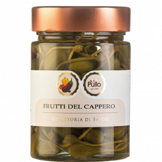 Vasetto di capperi Frutti del Cappero con coperchio in rame ed etichetta bianca