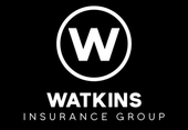 Watkins Insurance Group logo with white “W” in a circle on a black background
