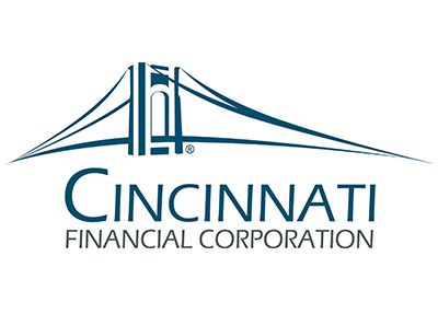 Cincinnati Financial Corporation logo in blue with a stylized suspension bridge icon