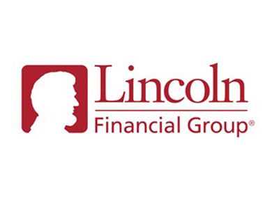 Lincoln Financial Group logo in red and white with profile silhouette icon