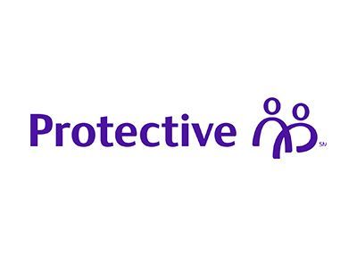 Protective logo in purple text with two abstract person icons