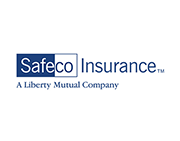 Safeco Insurance logo with blue wordmark and “A Liberty Mutual Company” tagline