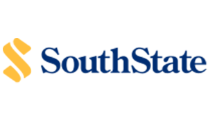 SouthState logo: yellow abstract "S" shape and dark blue text "SouthState".