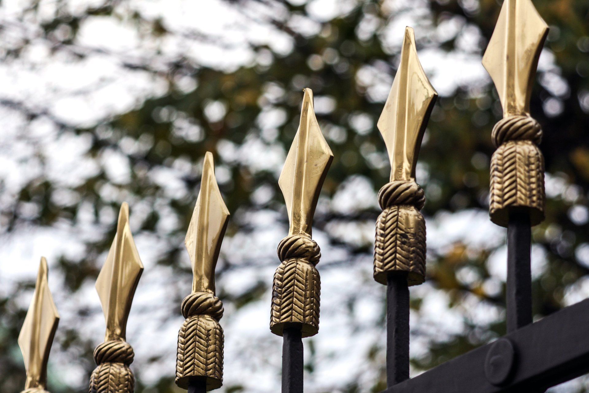decorative iron fence golden tips