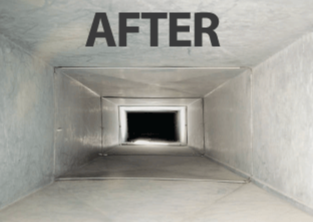 A picture of a duct with the word after on it