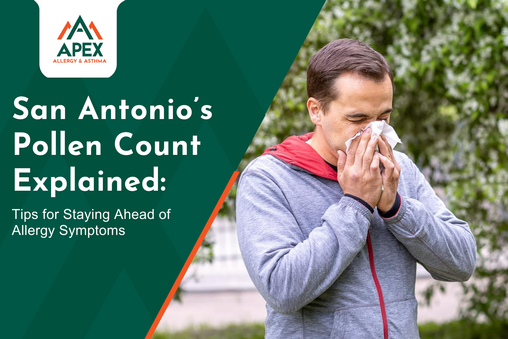 A man goes for a walk but gets caught off guard by the high San Antonio pollen count. 