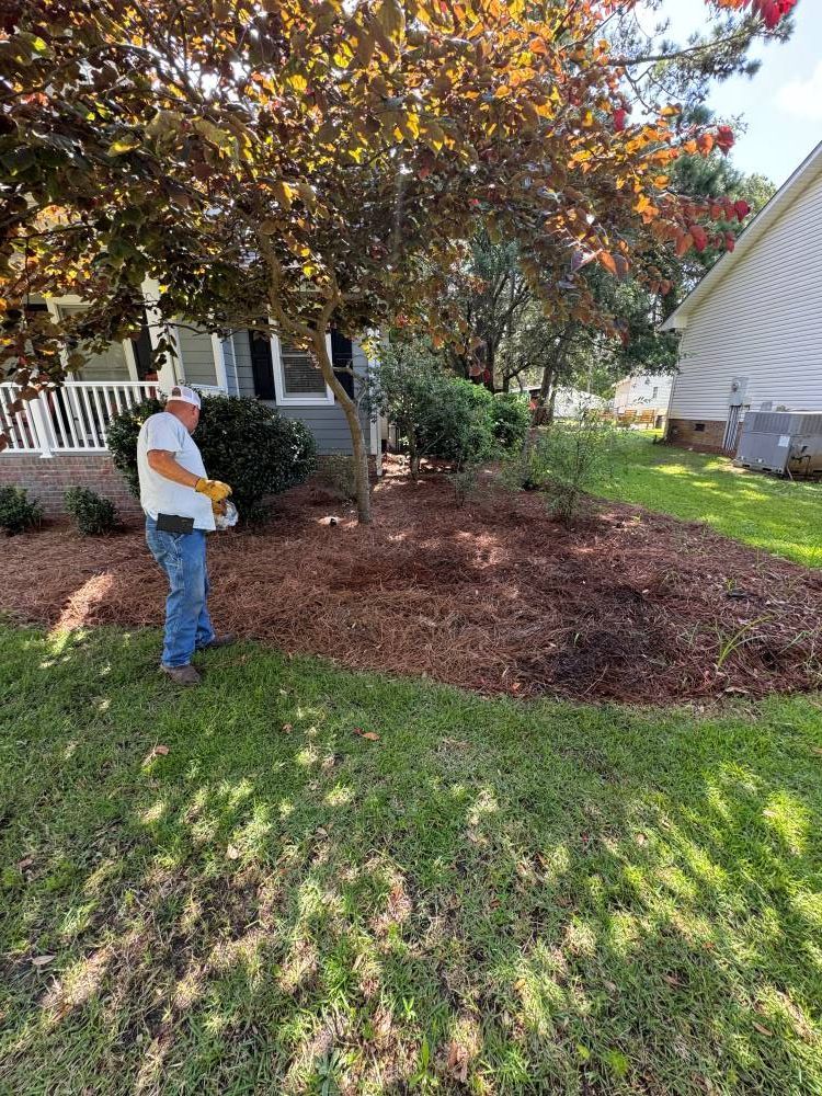 A man is standing in the grass in front of a house.