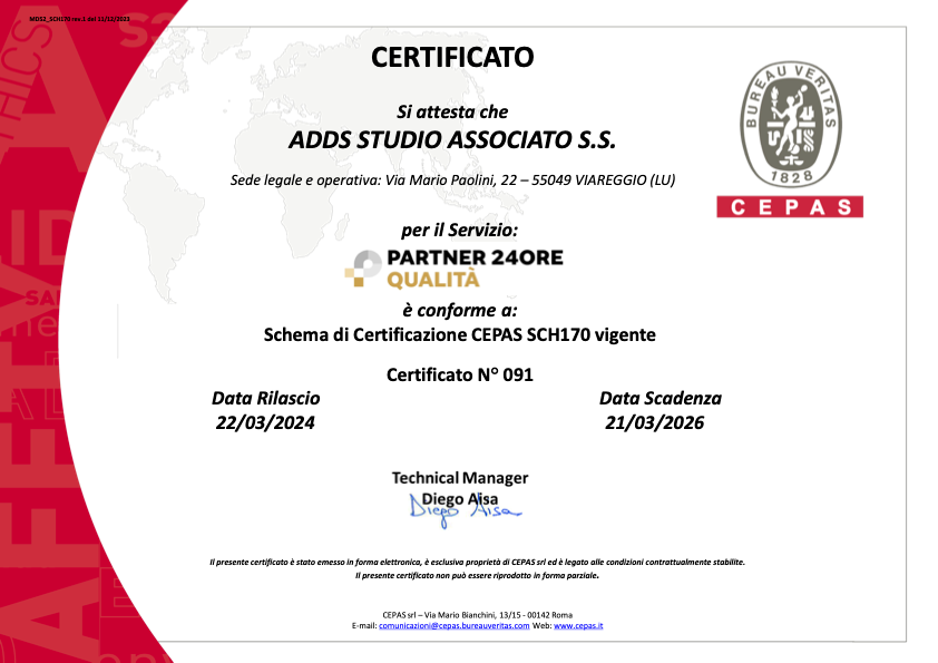 Certificazione CEPAS SCH170