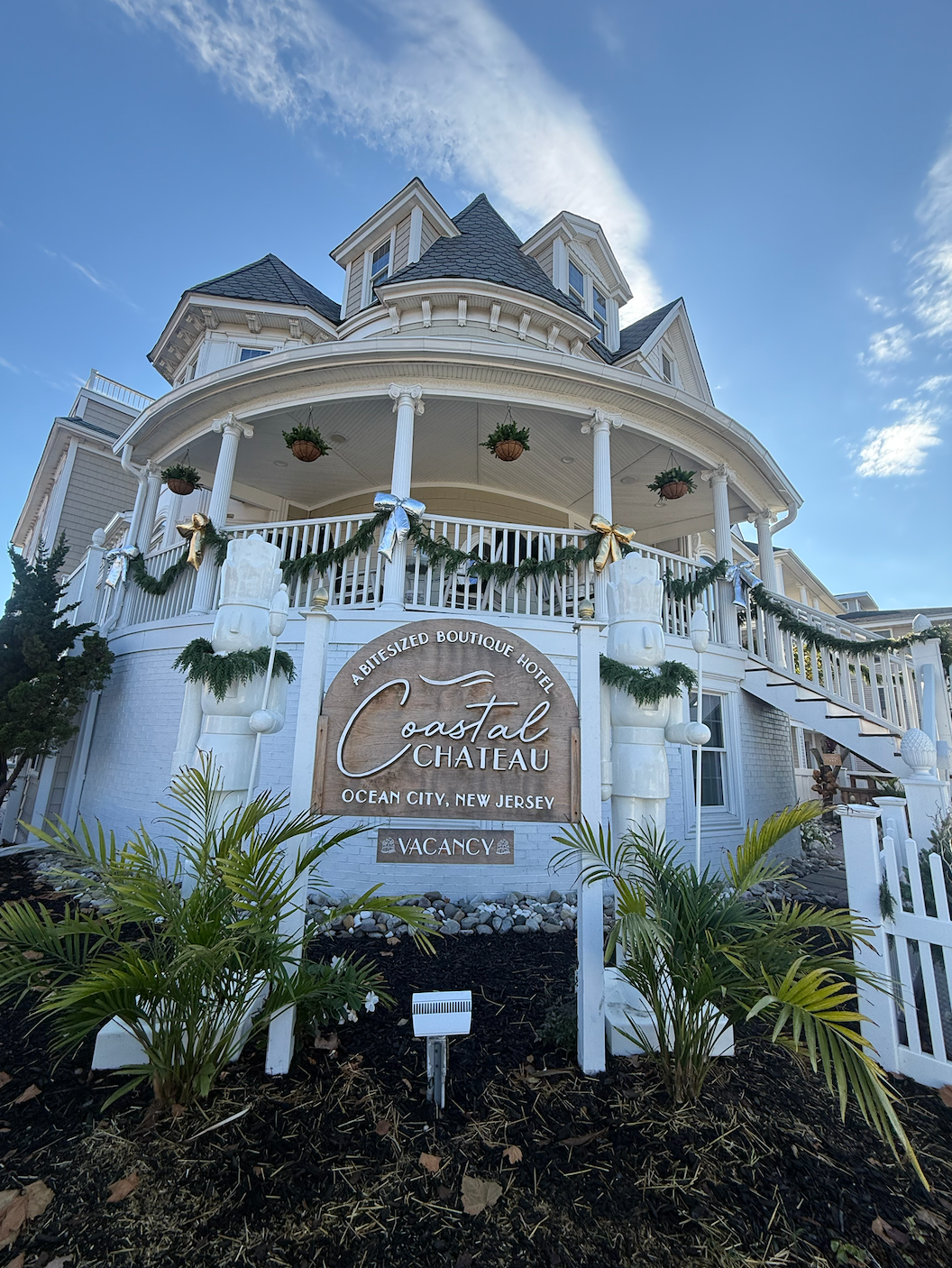 White Victorian-style house,