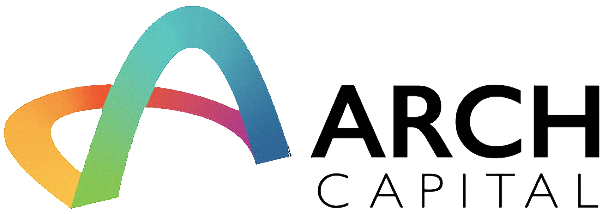 Logo for Arch Capital: Colorful curved arch graphic next to the words 