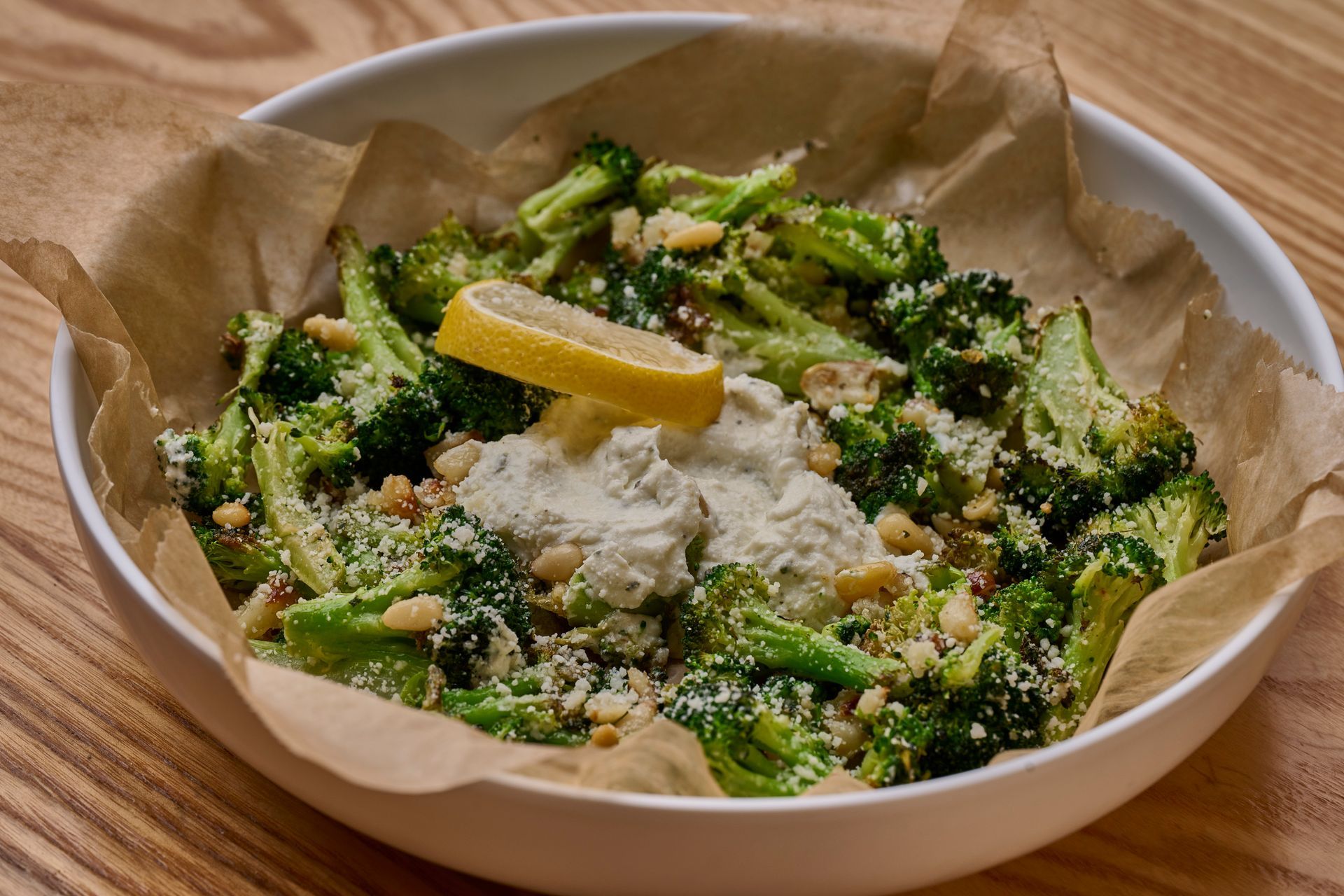 Flippers Pizza Co. roasted broccoli with ricotta and lemon shareable