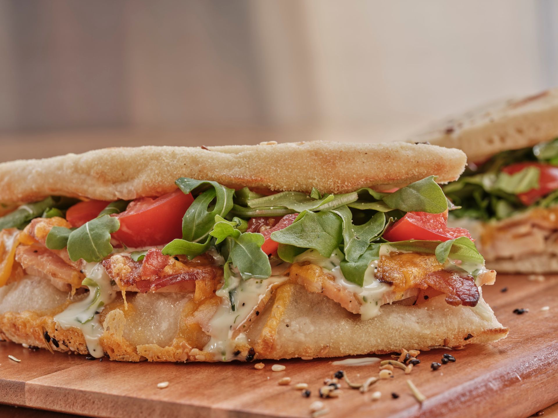 Flippers Piiza Co. Pesto Chicken sandwich