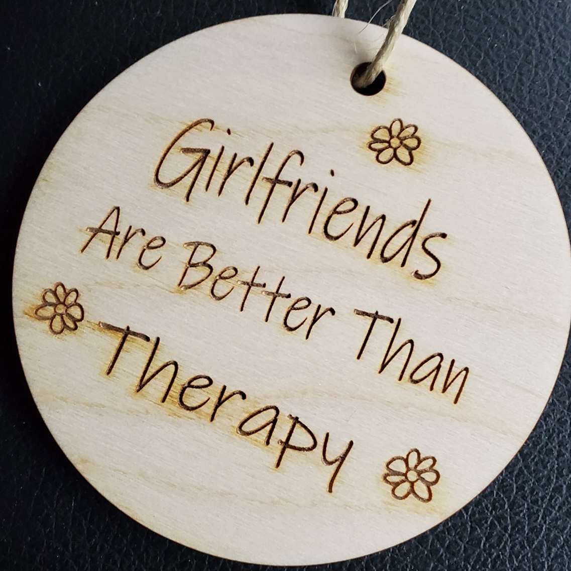 Round wooden sign engraved 