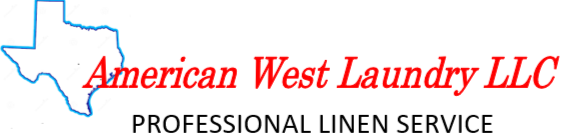 Logo of American West Laundry LLC with a Texas outline and text: 