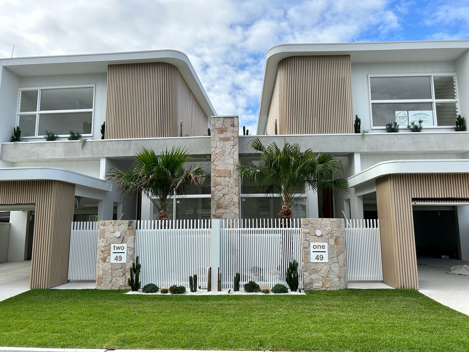 Duplex building with stone cladding - Landscape Construction Gold Coast