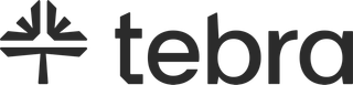 Logo of the company "tebra" with an abstract design.