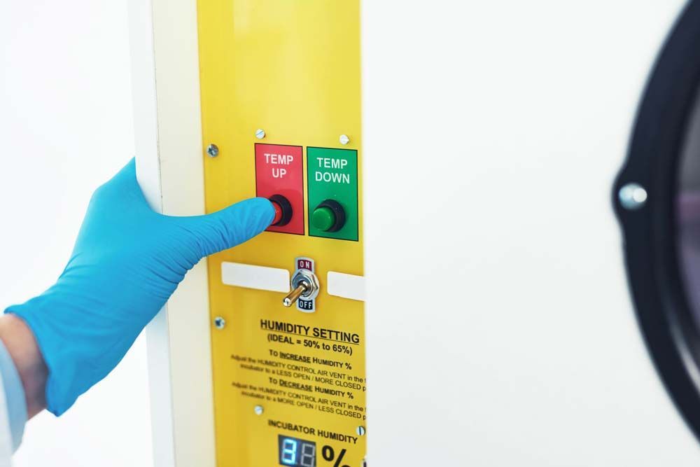 Environmental chamber control buttons for temperature and testing system. Environmental chamber control buttons for temperature and testing system.