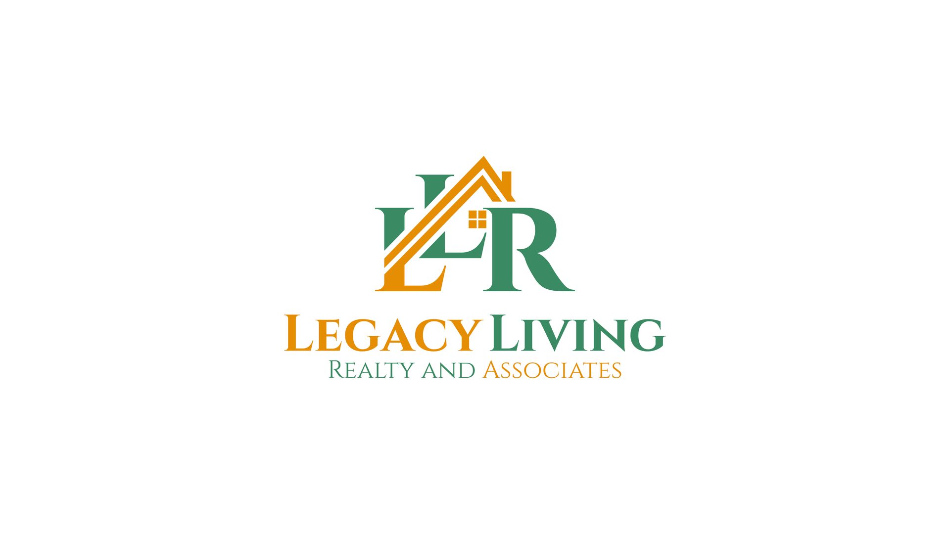 Legacy Living Realty and Associates logo with green and gold stylized house initials on white background