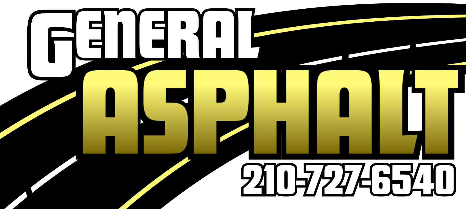 The logo for general asphalt llc is black and white.