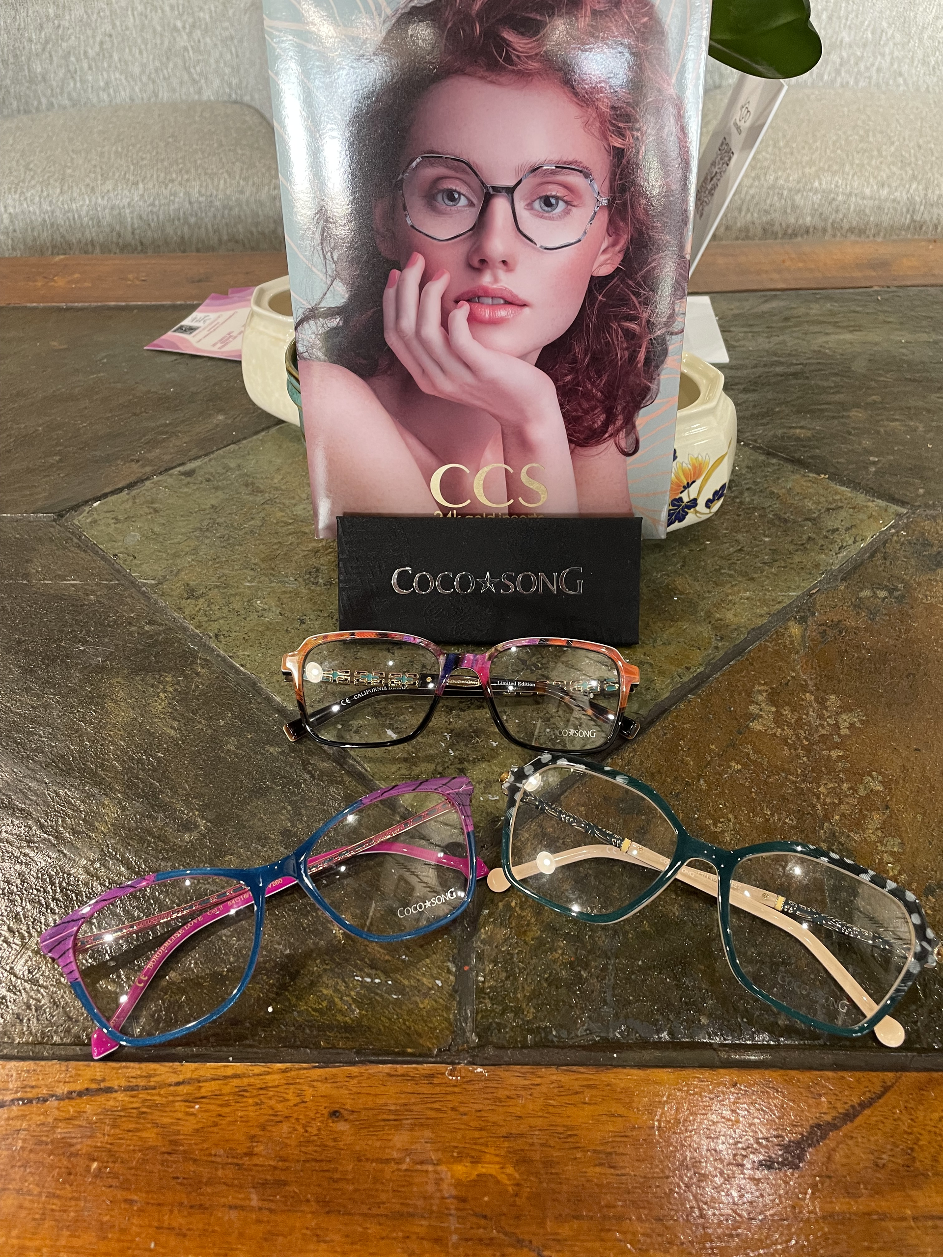 coco song frames on tiled counter