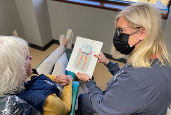Dentist Checking A Patient — Omaha, NE — Midwest Endodontics Dentist Checking A Patient — Omaha, NE — Midwest Endodontics