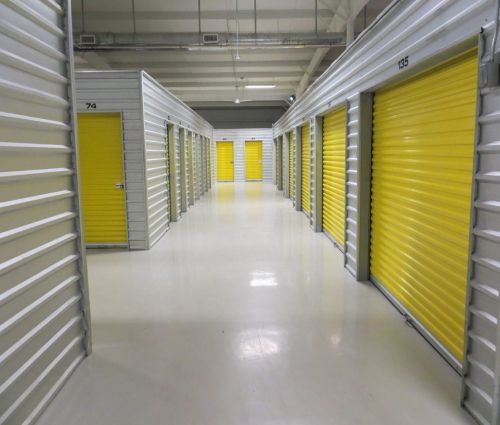 interior hallway of climate controlled storage facility