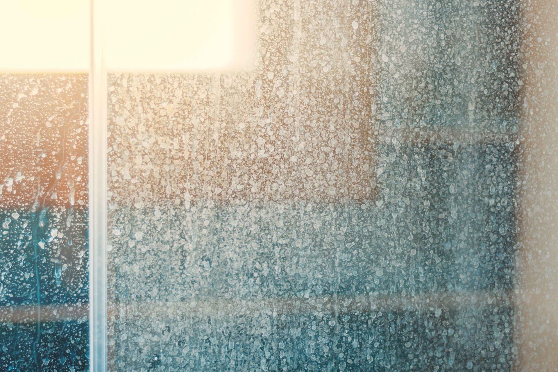 hard water stains and deposits in bathroom