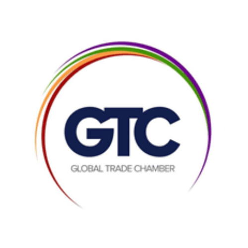 Logo for Global Trade Chamber (GTC): blue letters inside a circle with colored arcs.
