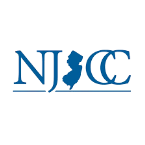 NJCC logo with blue text and a blue outline of the state of New Jersey.