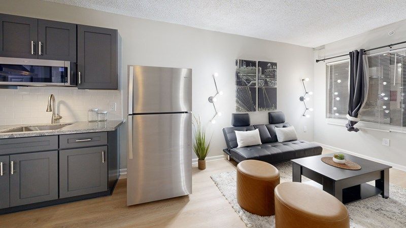Photo of the area where the living area meets the kitchen