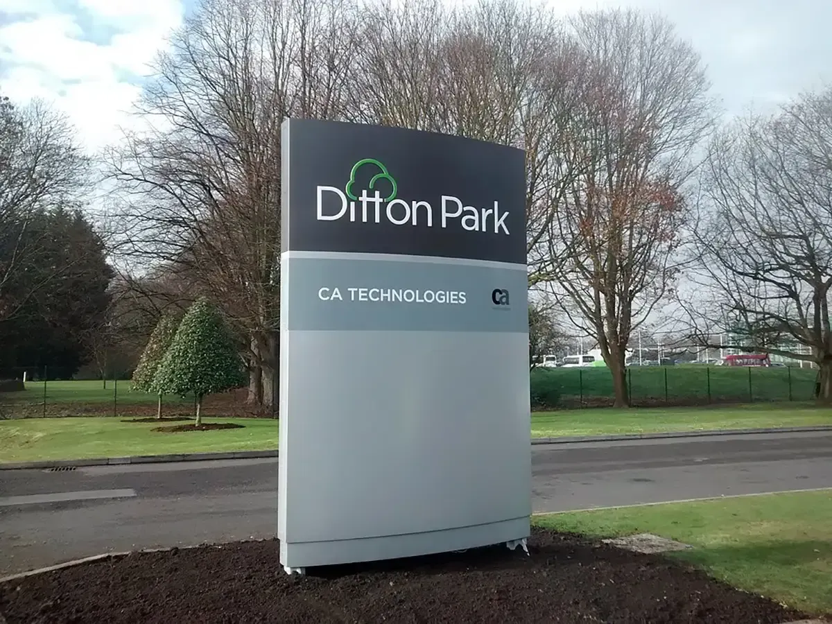 Ditton Park aluminium monolith sign