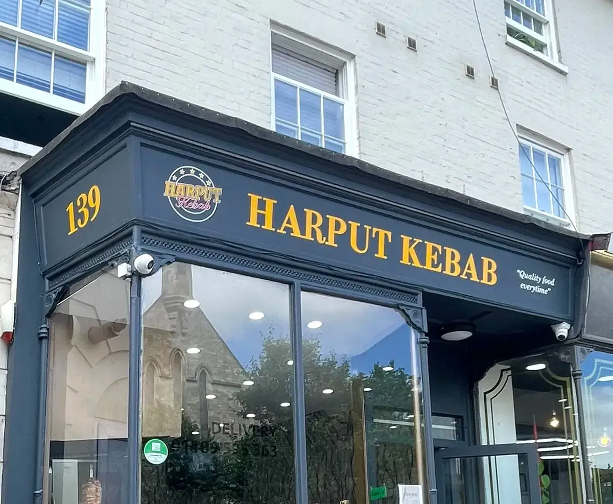Harput kebab shop front signwriting