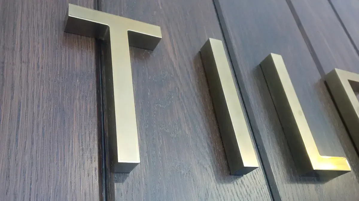 Tillman signage lettering detail