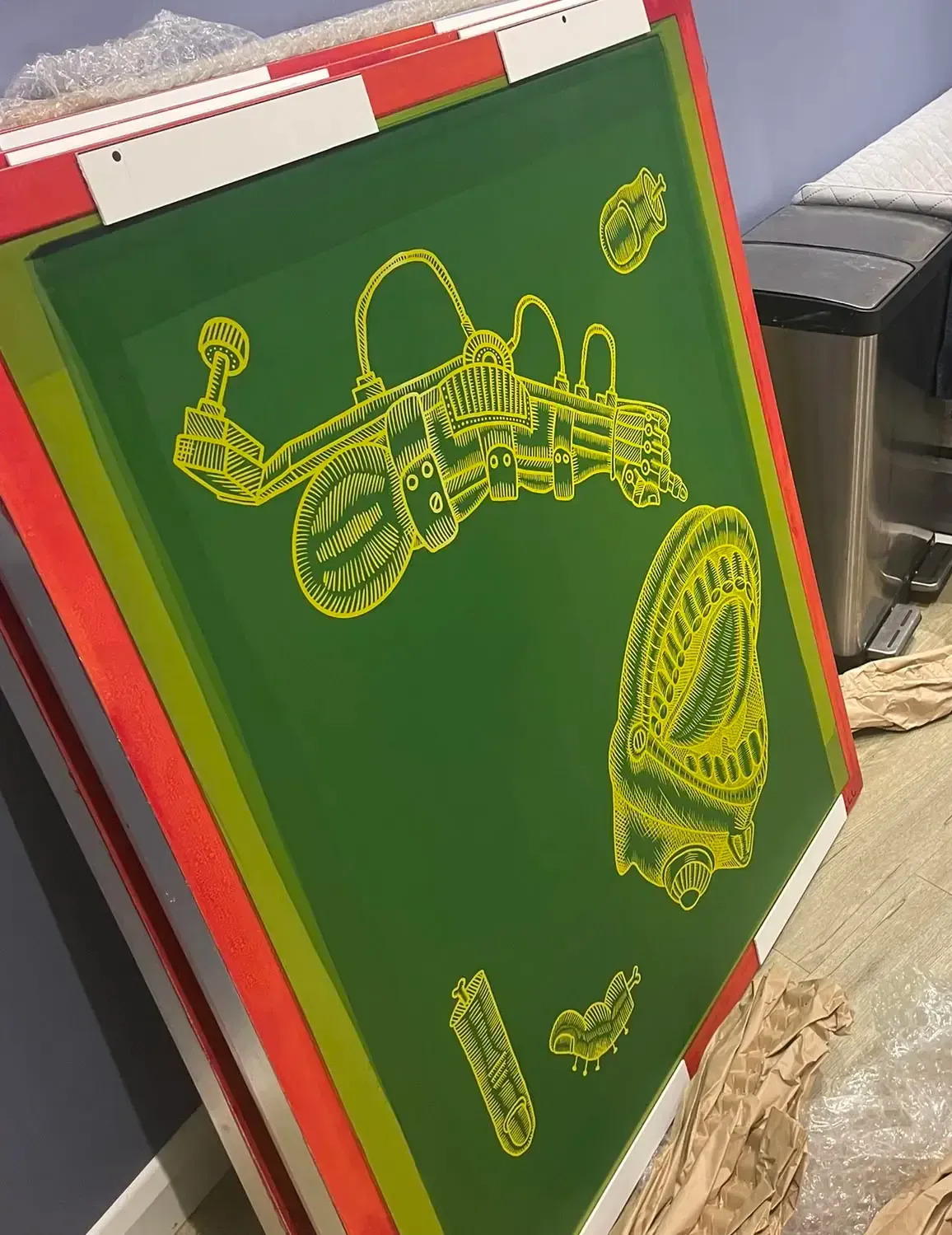 Vertical screen printing