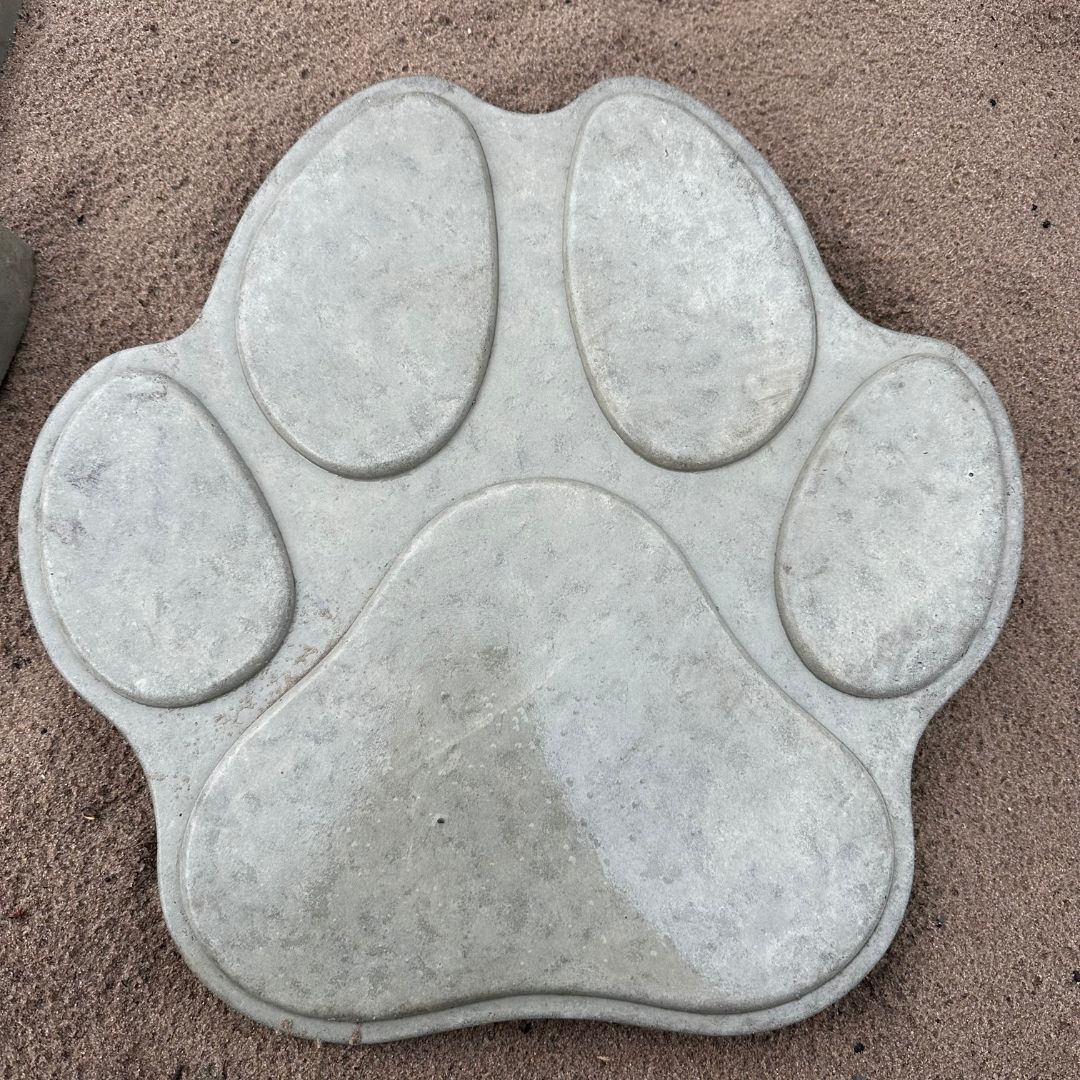 Concrete Paw-shaped Stepping Stone on Sandy Ground — Concrete Sleepers NSW - Port Macquarie in Newcastle, NSW