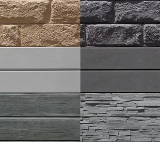 Panels Showing Brick, Siding, and Stone Textures — Concrete Sleepers NSW - Port Macquarie in Sancrox, NSW