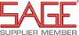 Sage Supplier Member logo in red text with a gray outline icon