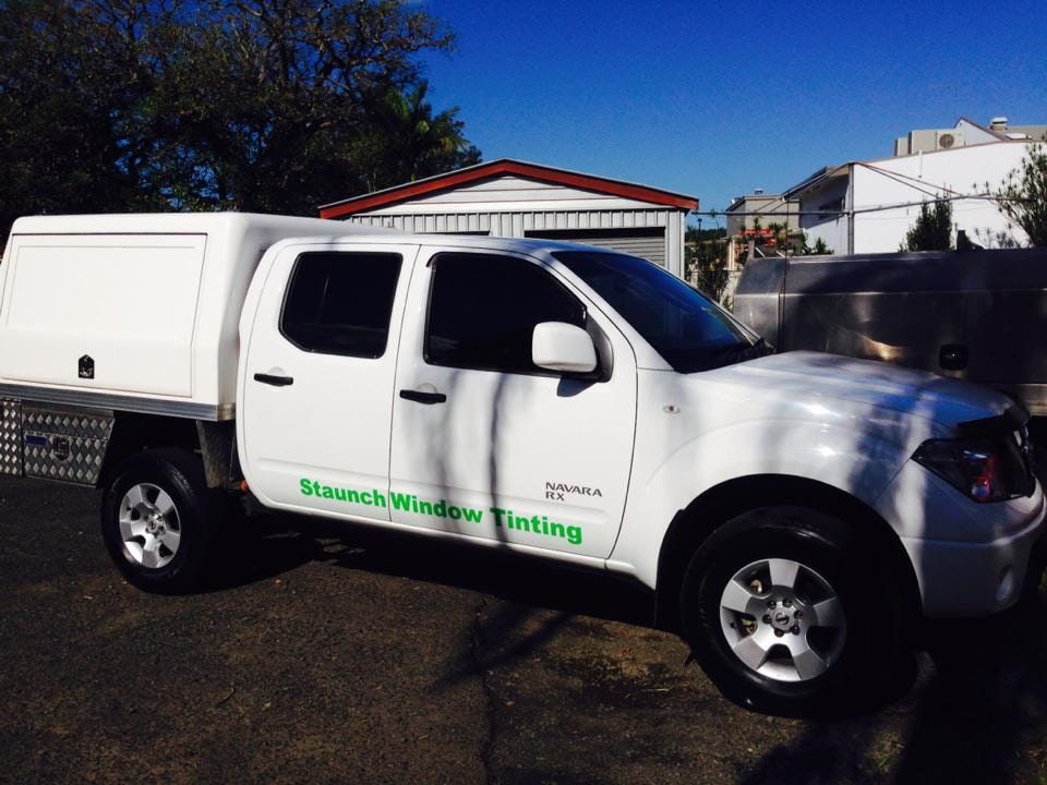 A White Truck With The Word Tinting On The Side — Staunch Window Tinting In South Lismore, NSW